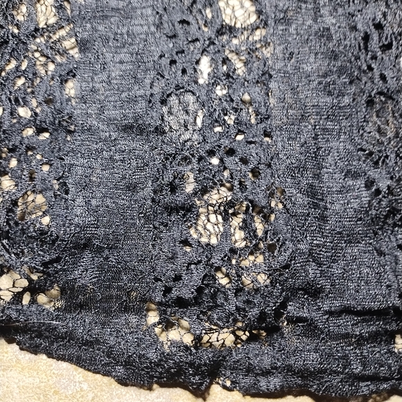Candy Couture Black Lace Butterfly Sleeve Blouse Top Size Medium - Picture 4 of 6